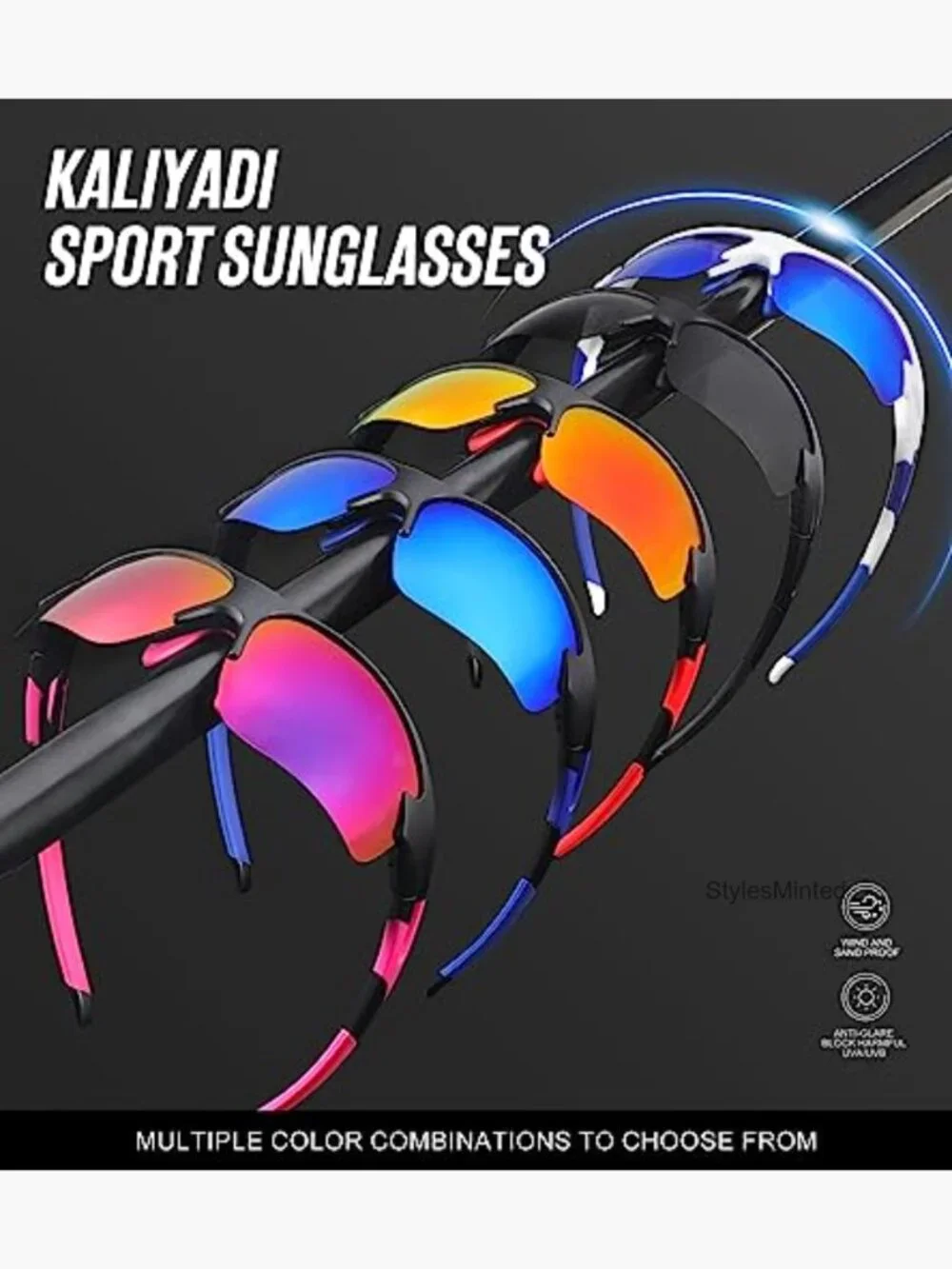 Polarized Sports Sunglasses Wrap Around UV Protection Baseball Softball